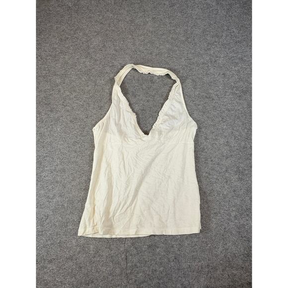 Vintage 90s Julia Halter Top Womens Small White Sleeveless Summer Boho Casual - Picture 1 of 7